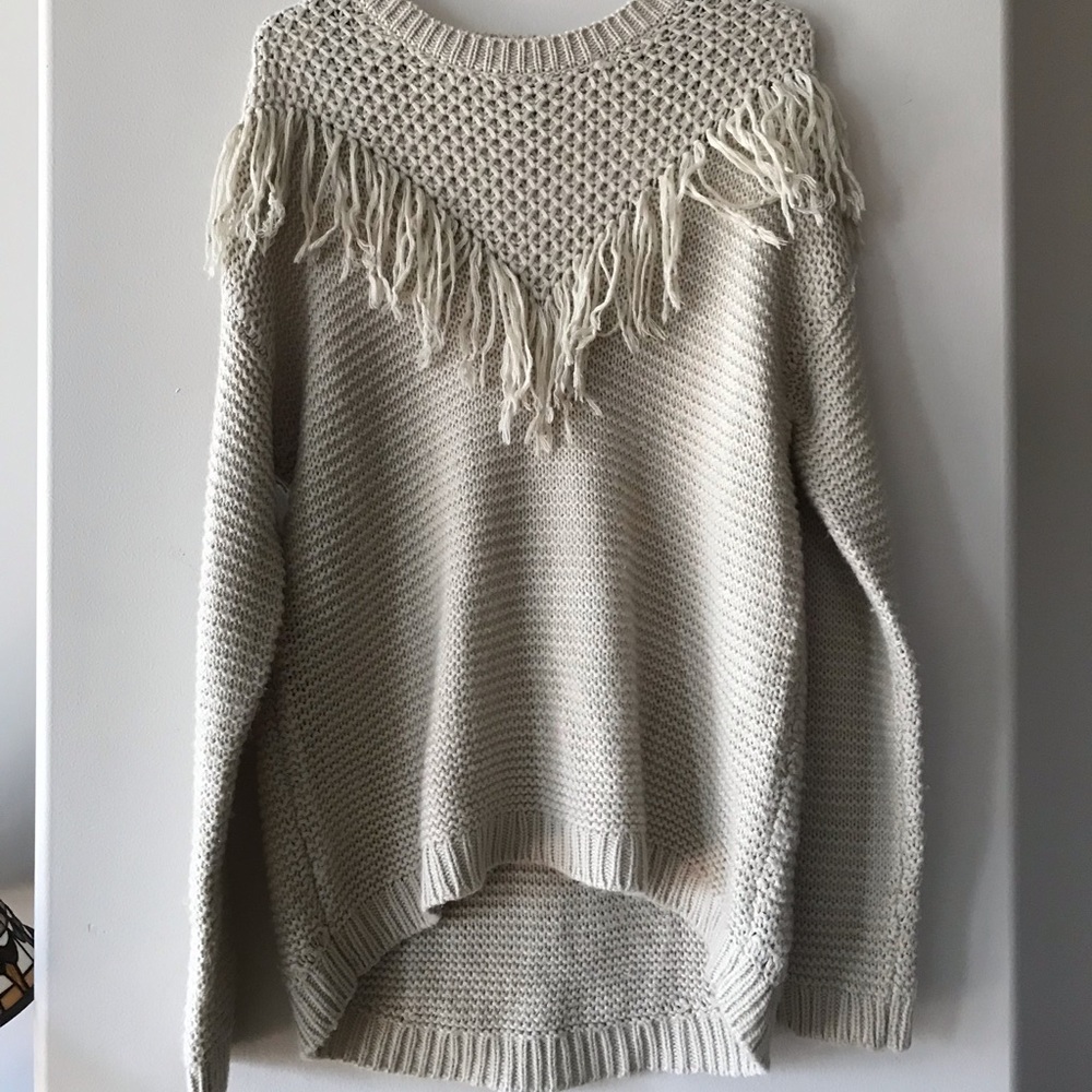 Forever 21 Oversized fringe neck sweater